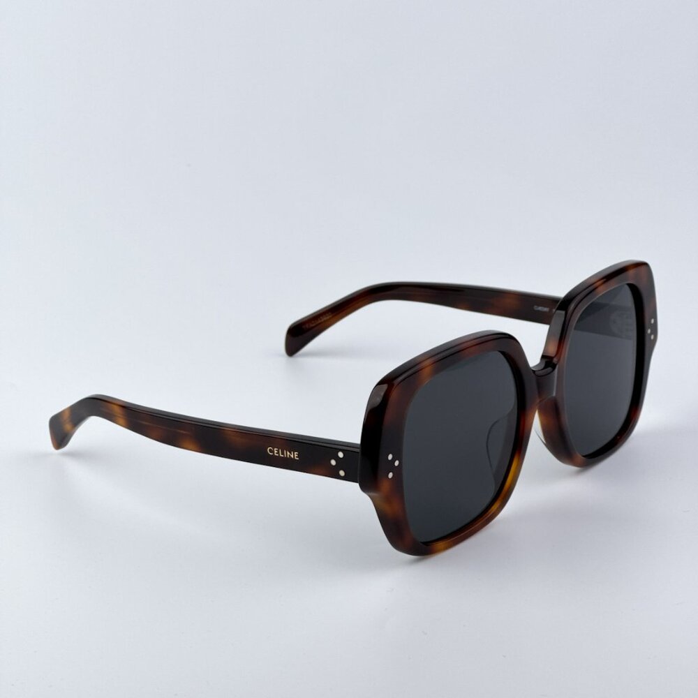 Celine 3 DOTS Women BRAND NEW Sunglasses Havana Smoke Geometric CL40241F 53A - Picture 7 of 11